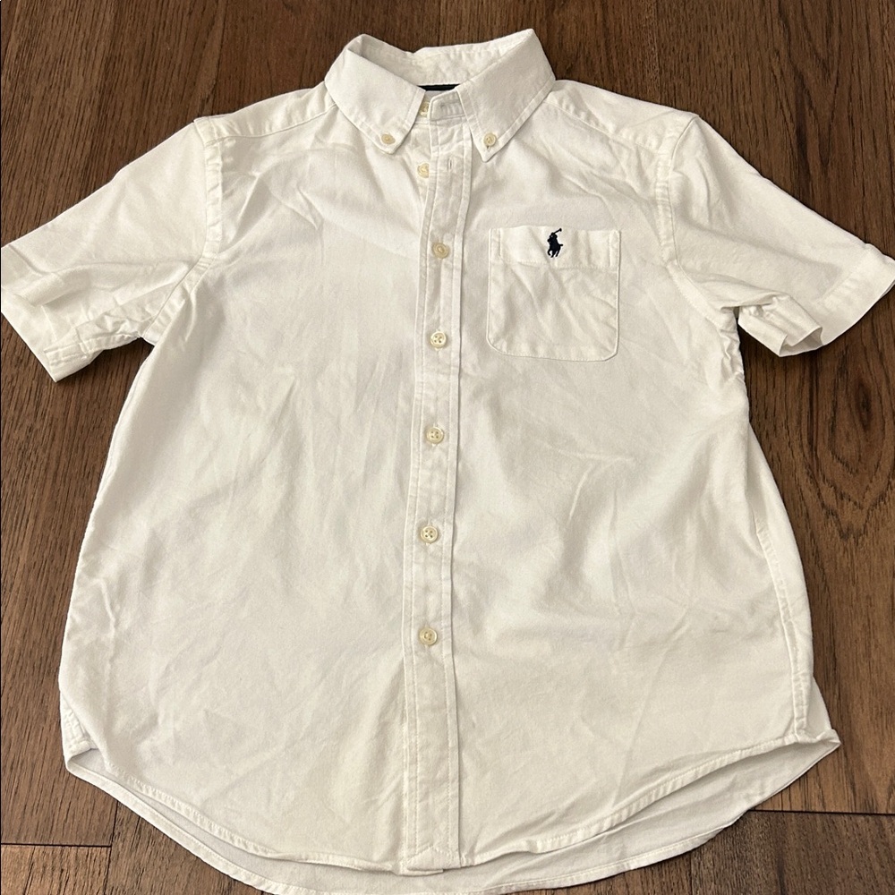 Ralph Lauren White Button Down Kids Shirt
